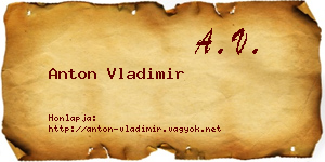 Anton Vladimir névjegykártya